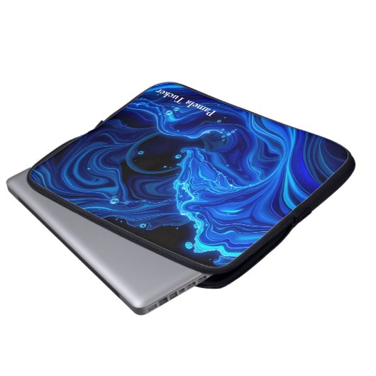 Synthwave Neon Wave Aesthetic Large Laptopschutzhülle (Vorne Knopf)