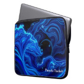 Synthwave Neon Wave Aesthetic Large Laptopschutzhülle (Vorderseite Links)