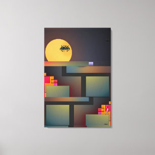 Synthwave Neuralität Modernist II Leinwanddruck