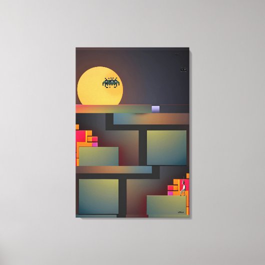 Synthwave Neuralität Modernist II Leinwanddruck (Vorderseite)