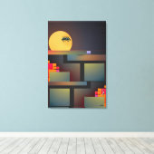 Synthwave Neuralität Modernist II Leinwanddruck (Insitu (Holzboden))
