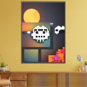 Synthwave Neuralität Modernist Leinwanddruck (Insitu (Wohnzimmer))
