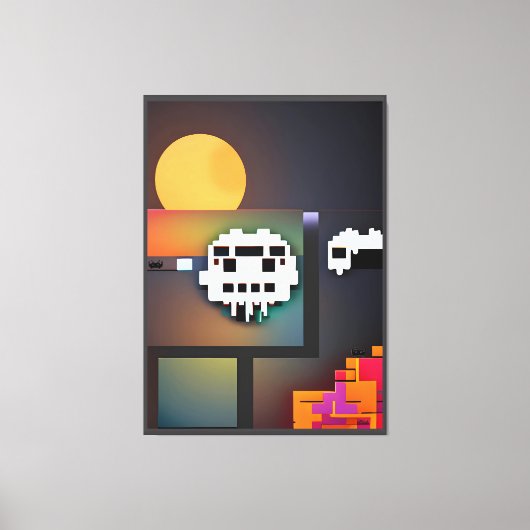 Synthwave Neuralität Modernist Leinwanddruck (Vorderseite)