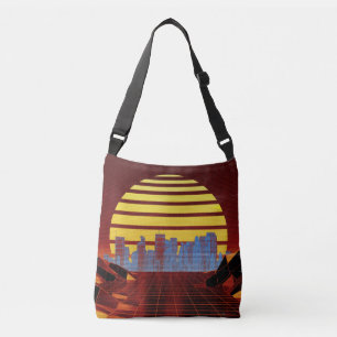 Synthwave Orange Crossbody Bag Tragetaschen Mit Langen Trägern