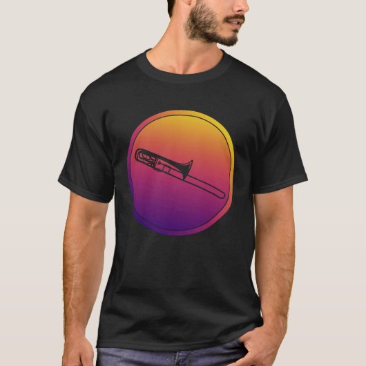 Synthwave Orchester Instrument Retrowave Posaune T-Shirt (Vorderseite)