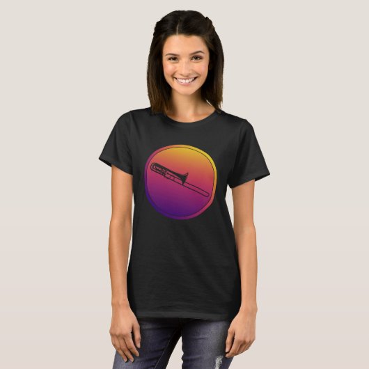 Synthwave Orchestra Instrument Retrowave Trombone  T-Shirt (Vorne ganz)