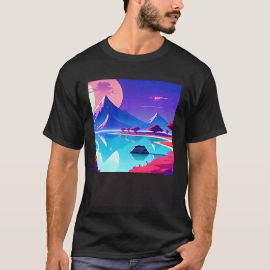 Synthwave outrun retrowave futuresynth sci 5 T-Shirt (Vorderseite)
