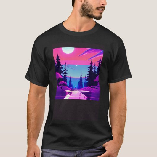 Synthwave outrun retrowave futuresynth sci 9 T-Shirt (Vorderseite)