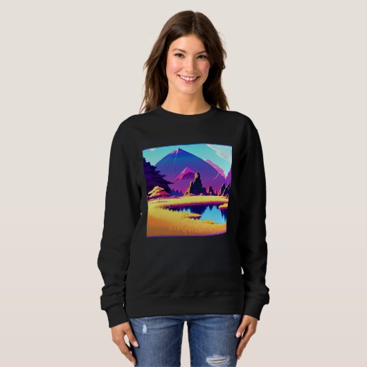 Synthwave outrun retrowave futuresynth sci fi  40 sweatshirt (Vorne ganz)