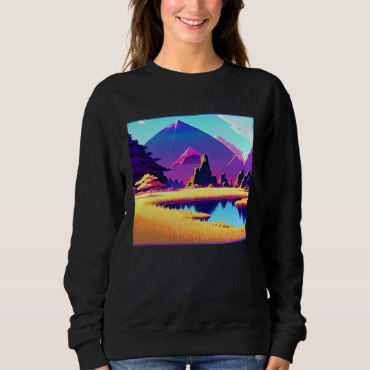 Synthwave outrun retrowave futuresynth sci fi 40 sweatshirt (Vorderseite)