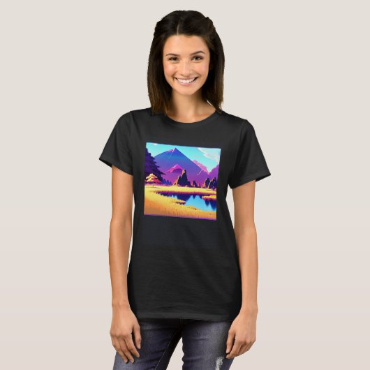 Synthwave outrun retrowave futuresynth sci fi  40 T-Shirt (Vorne ganz)