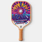Synthwave Padel Retro Vector Illustration Pickleball Schläger (Rückseite)