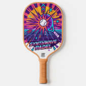 Synthwave-Padel-Retro-Vektorillustration Pickleball Schläger (Vorderseite)
