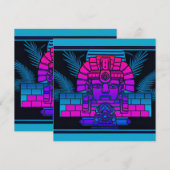 Synthwave-Pharao Einladung (Vorne/Hinten)