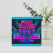Synthwave-Pharao Einladung (Stehend Vorderseite)