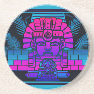 Synthwave-Pharao Getränkeuntersetzer