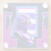 Synthwave-Pharao Glasuntersetzer (Rückseite)