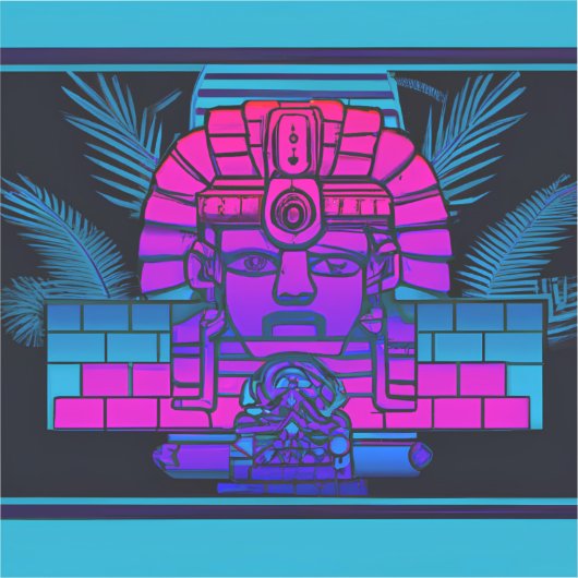 Synthwave Pharaoh Aufkleber (Vorderseite)