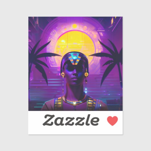 Synthwave Pharaoh Aufkleber (Blatt)