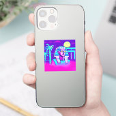 Synthwave Pharaoh Aufkleber (Telefon)
