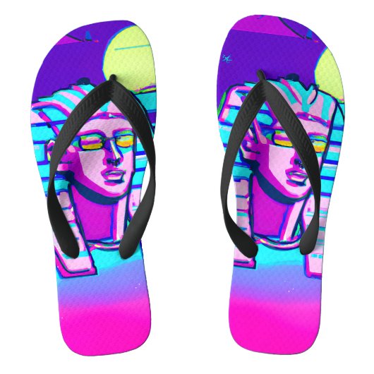 Synthwave Pharaoh Badesandalen (Fußbett)