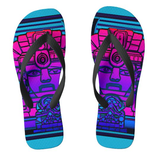 Synthwave Pharaoh Badesandalen (Fußbett)