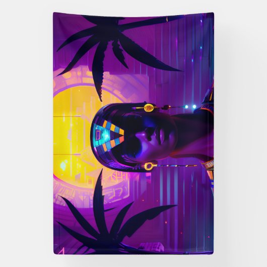 Synthwave Pharaoh Banner (Vertikal)