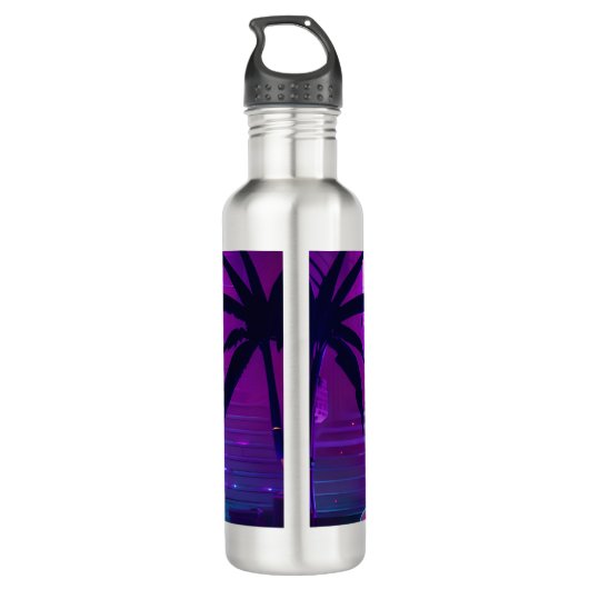 Synthwave Pharaoh Edelstahlflasche (Rückseite)