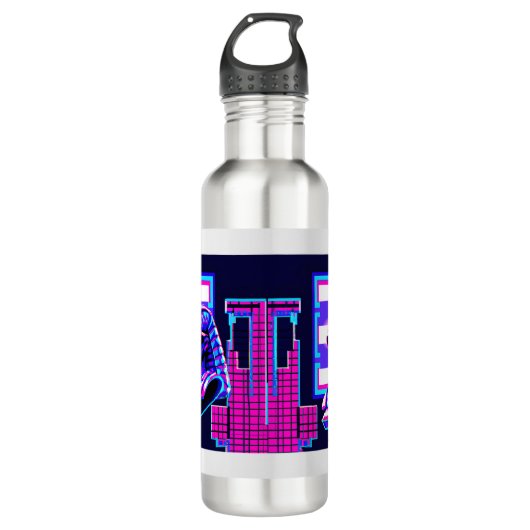 Synthwave Pharaoh Edelstahlflasche (Vorderseite)