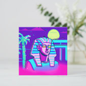 Synthwave Pharaoh Einladung (Stehend Vorderseite)