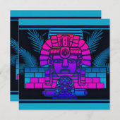 Synthwave Pharaoh Einladung (Vorne/Hinten)
