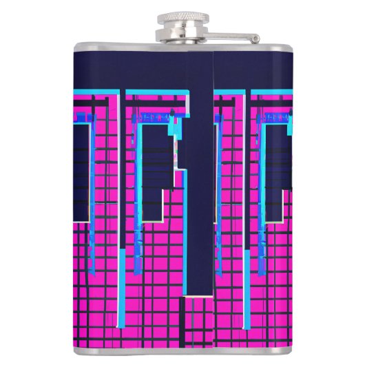 Synthwave Pharaoh Flachmann (Rückseite)