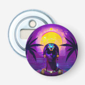 Synthwave Pharaoh Flaschenöffner (Vorderseite)