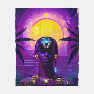 Synthwave Pharaoh Fleecedecke