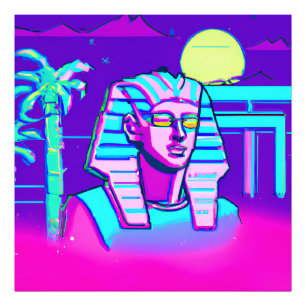 Synthwave Pharaoh Fotodruck