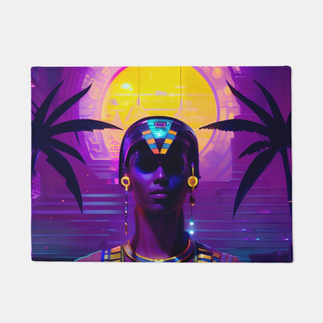 Synthwave Pharaoh Fußmatte (Vorderseite)