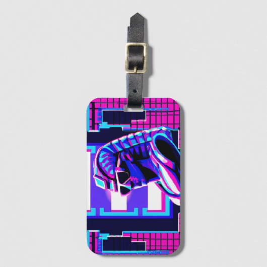 Synthwave Pharaoh Gepäckanhänger (Vorderseite Vertikal)