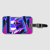 Synthwave Pharaoh Gepäckanhänger (Vorderseite (Horizontal))