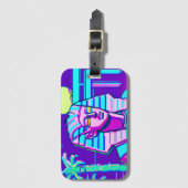 Synthwave Pharaoh Gepäckanhänger (Vorderseite Vertikal)