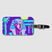 Synthwave Pharaoh Gepäckanhänger (Vorderseite (Horizontal))
