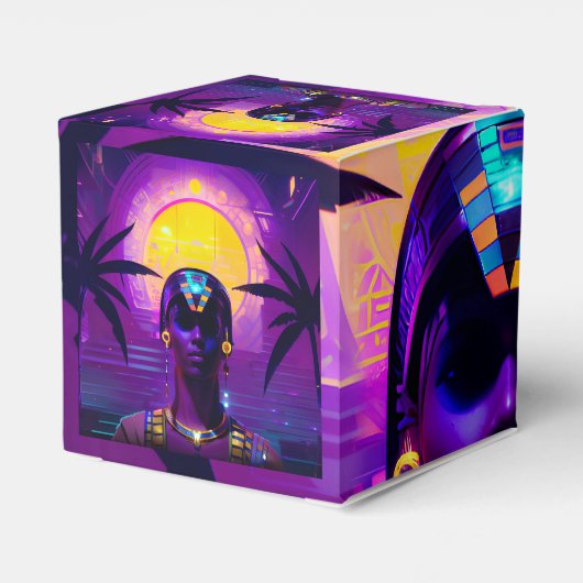 Synthwave Pharaoh Geschenkschachtel (Rückseite)