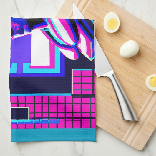 Synthwave Pharaoh Geschirrtuch (Viertel Falte)