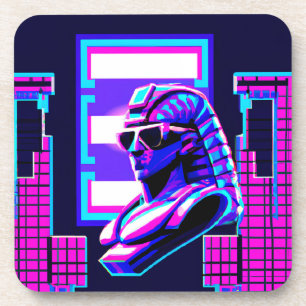 Synthwave Pharaoh Getränkeuntersetzer