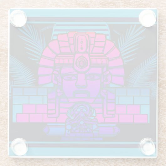 Synthwave Pharaoh Glasuntersetzer (Rückseite)