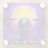 Synthwave Pharaoh Glasuntersetzer (Rückseite)