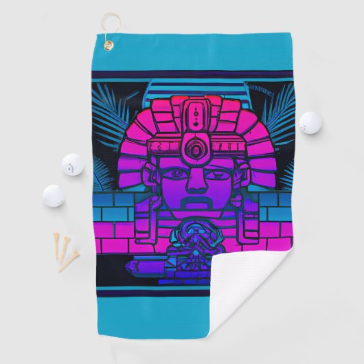 Synthwave Pharaoh Golfhandtuch (Insitu)