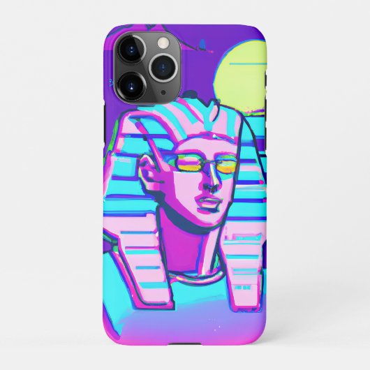 Synthwave Pharaoh iPhone Hülle (Rückseite)
