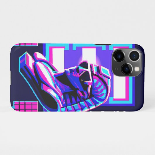 Synthwave Pharaoh iPhone Hülle (Rückseite (Horizontal))
