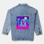 Synthwave Pharaoh Jeansjacke (Rückseite)