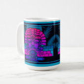 Synthwave Pharaoh Kaffeetasse (Vorderseite Links)